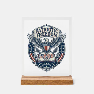 Patriotic Book Club Vector Graphic Tee (2) Acrylic Sign