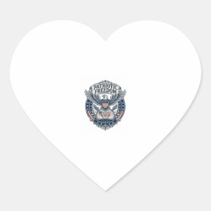 Patriotic Book Club Vector Graphic Tee (2) Heart Sticker