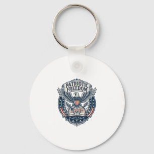 Patriotic Book Club Vector Graphic Tee (2) Key Ring