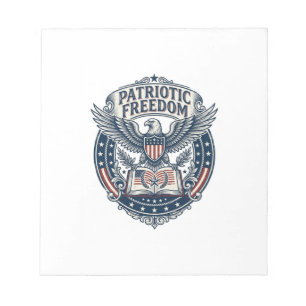 Patriotic Book Club Vector Graphic Tee (2) Notepad