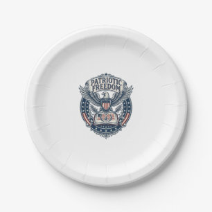 Patriotic Book Club Vector Graphic Tee (2) Paper Plate