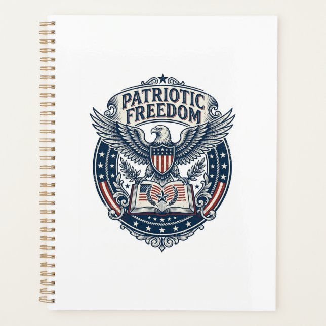 Patriotic Book Club Vector Graphic Tee (2) Planner (Front)