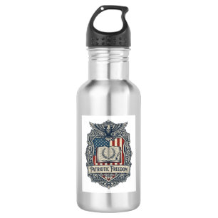 Patriotic Book Club Vector Graphic Tee 532 Ml Water Bottle