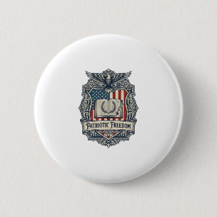 Patriotic Book Club Vector Graphic Tee 6 Cm Round Badge