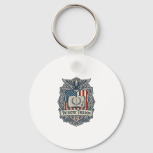 Patriotic Book Club Vector Graphic Tee Key Ring