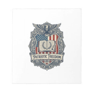 Patriotic Book Club Vector Graphic Tee Notepad