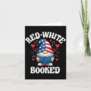 Patriotic Book Lover Red White Booked American Card