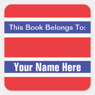 Patriotic Book Ownership Label #2 Square Sticker