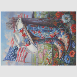 Patriotic Boots Tissue Paper