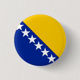 Patriotic Bosnia Herzegovina Flag 3 Cm Round Badge