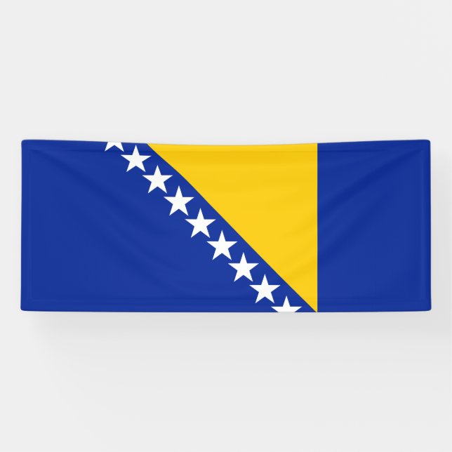 Patriotic Bosnia Herzegovina Flag Banner (Horizontal)