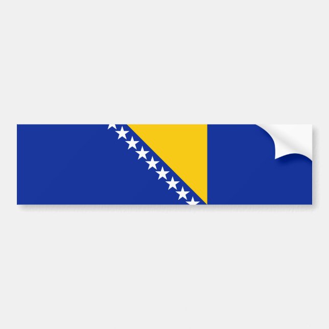 Patriotic Bosnia Herzegovina Flag Bumper Sticker (Front)