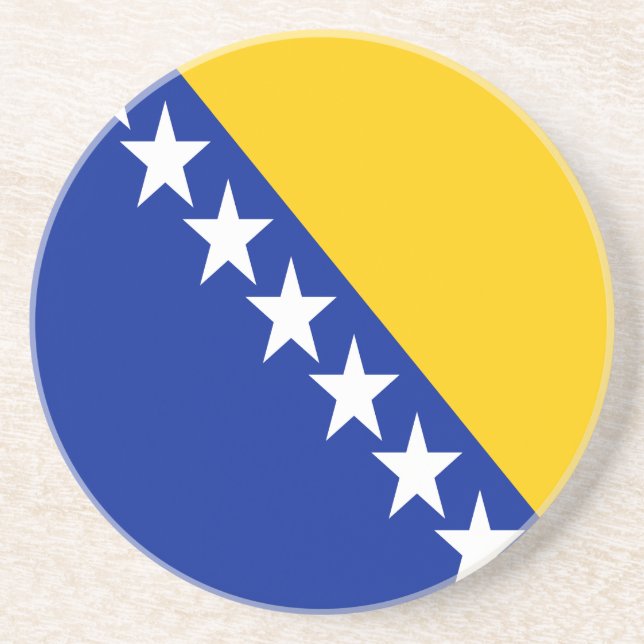 Patriotic Bosnia Herzegovina Flag Coaster (Front)