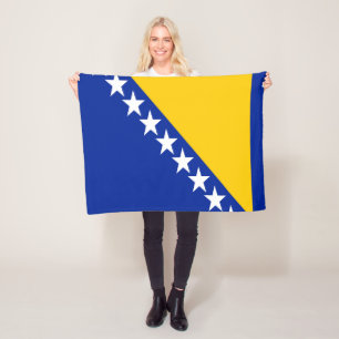 Patriotic Bosnia Herzegovina Flag Fleece Blanket