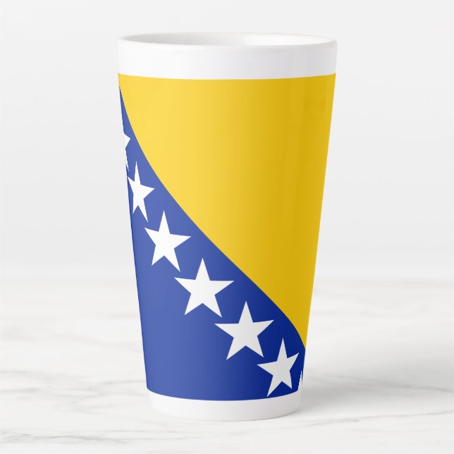Patriotic Bosnia Herzegovina Flag Latte Mug (Front)