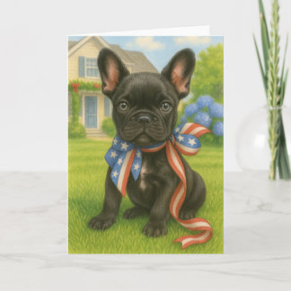 Patriotic Boston Terrier Card