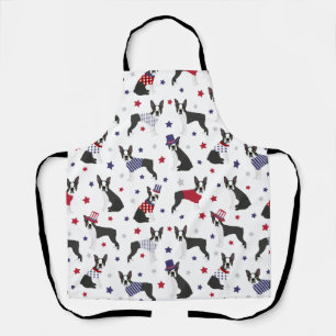 Patriotic Boston Terrier Dog Apron