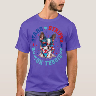 Patriotic Boston Terrier Dog For 4th Of July Celeb T-Shirt
