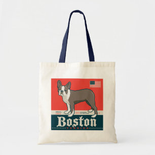 Patriotic Boston Terrier Tote Bag