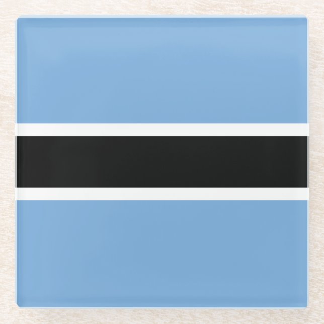 Patriotic Botswana Flag Glass Coaster (Front)