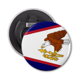 Patriotic bottle opener with American Samoa flag