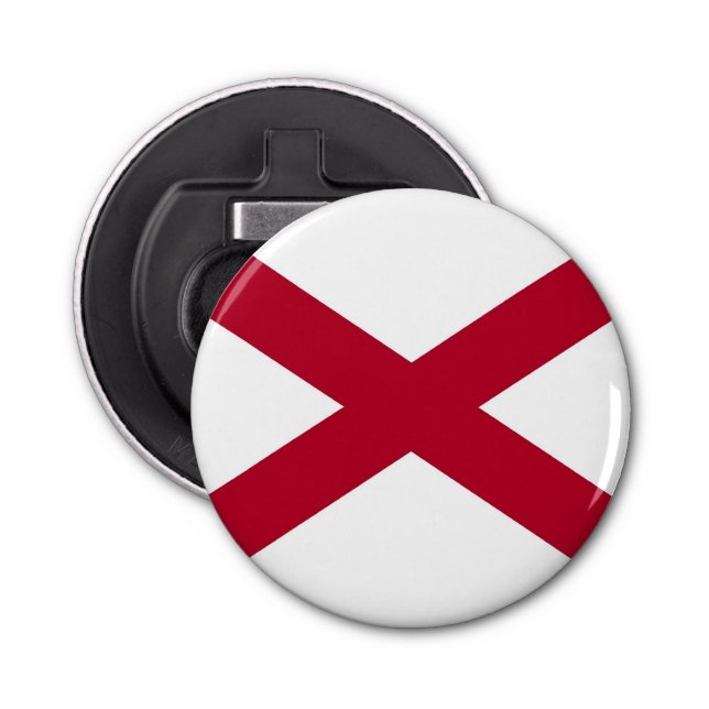 Patriotic bottle opener with Flag of Alabama (Front)