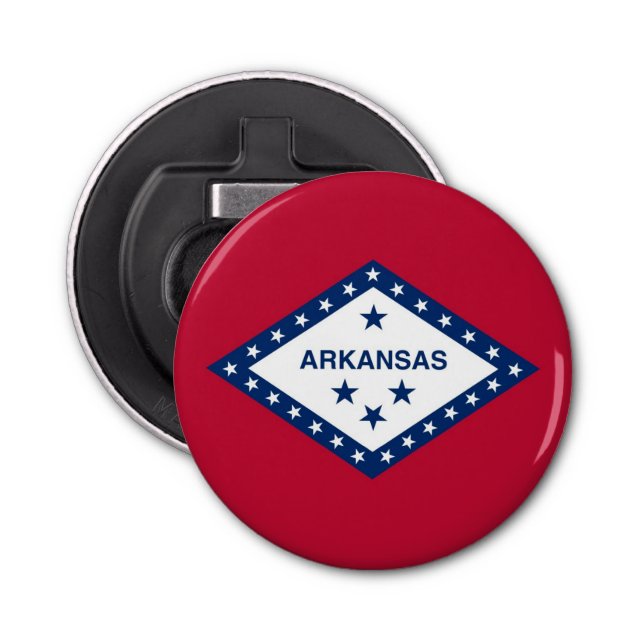 Patriotic bottle opener with Flag of Arkansas (Front)