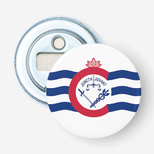 Patriotic bottle opener with Flag of Cincinnati