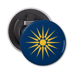 Patriotic bottle opener with Flag of Macedonia