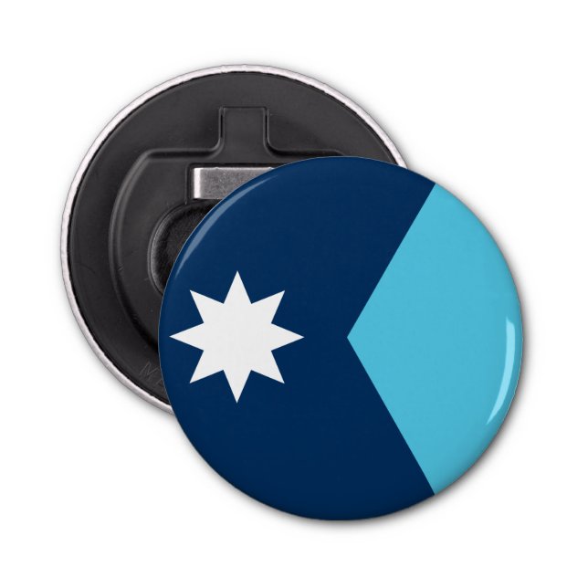 Patriotic bottle opener with Flag of Minnesota, US (Front)