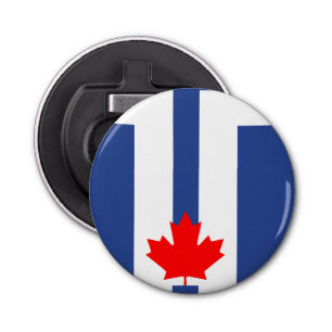 Patriotic bottle opener with Flag of Toronto