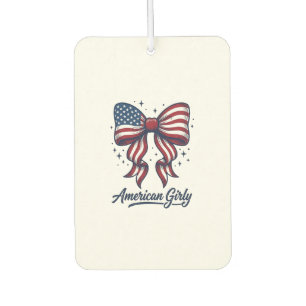 Patriotic Bow American Girly Vintage Shirt Design_ Car Air Freshener