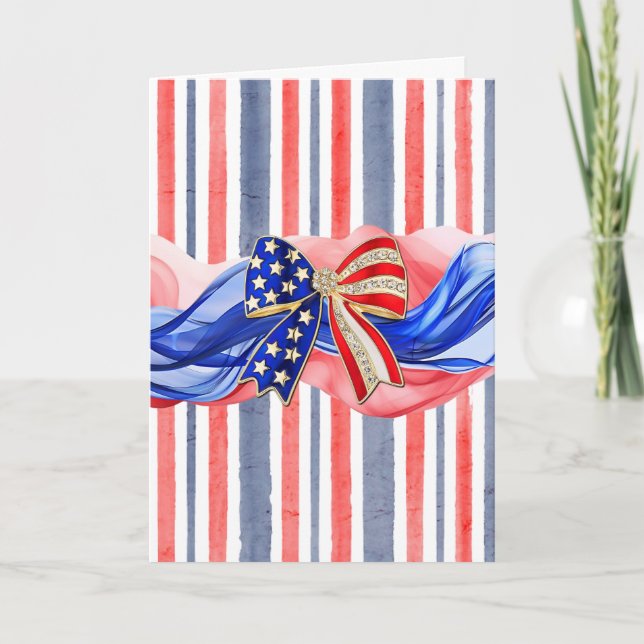 Patriotic Bow Card (Front)