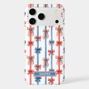 Patriotic Bows and Stripes Monogrammed