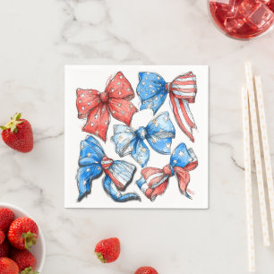 Patriotic Bows Napkin