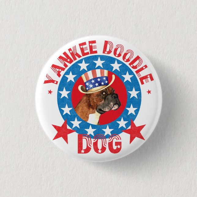 Patriotic Boxer 3 Cm Round Badge (Front)