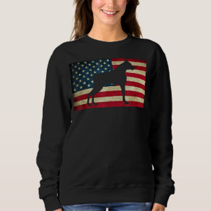 Patriotic Boxer American Flag Dog   Sweatshirt