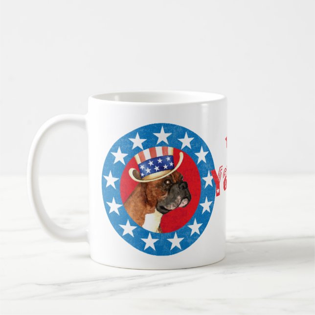 Patriotic Boxer Coffee Mug (Left)