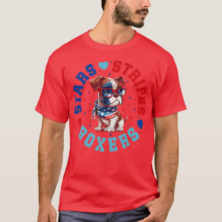 Patriotic Boxer Dog For 4th Of July Celebration T-Shirt