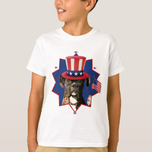 Patriotic Boxer Dog Kids Sweatshirt T-Shirt