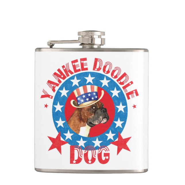 Patriotic Boxer Hip Flask (Front)