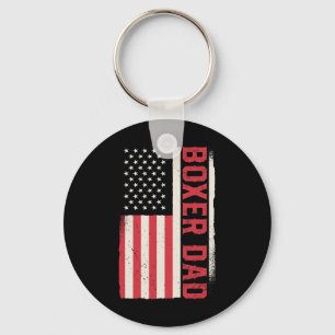 Patriotic Boxing Coach Boxer Dad American Flag  Key Ring