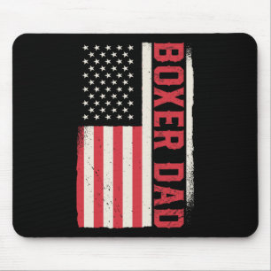 Patriotic Boxing Coach Boxer Dad American Flag Mouse Pad