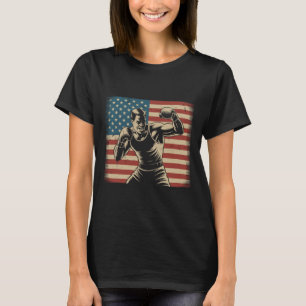 Patriotic Boxing Usa Flag Vintage Boxing Player 4t T-Shirt