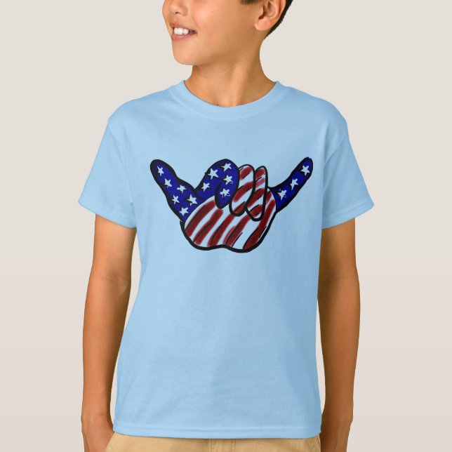 Patriotic boys hang loose shirt (Front)