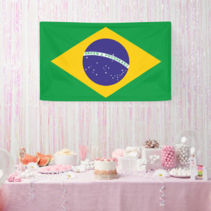 Patriotic Brazil Banner Colourful Outdoor Wall Dec