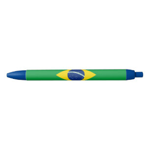 Patriotic Brazil Flag Blue Ink Pen