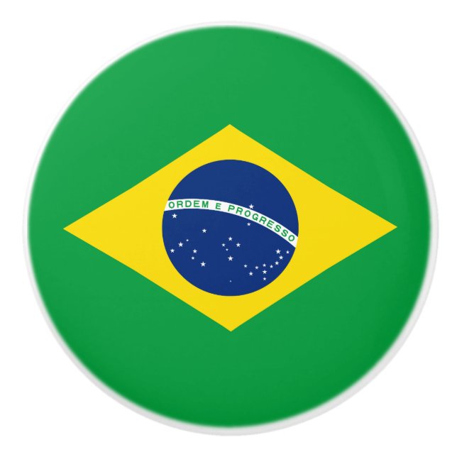 Patriotic Brazil Flag Ceramic Knob (Front)