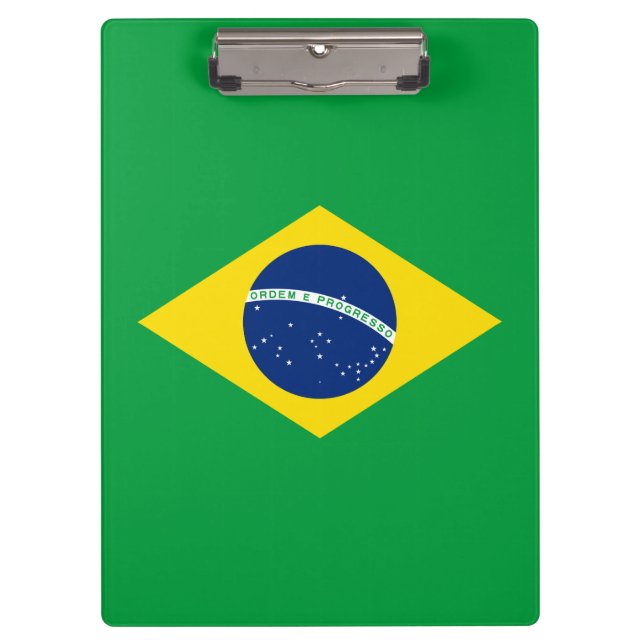 Patriotic Brazil Flag Clipboard (Front)