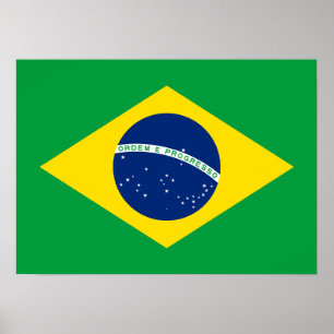 Patriotic Brazil Flag Poster